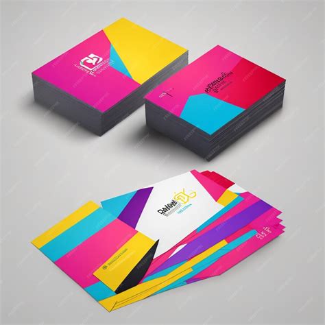 coloured business cards.